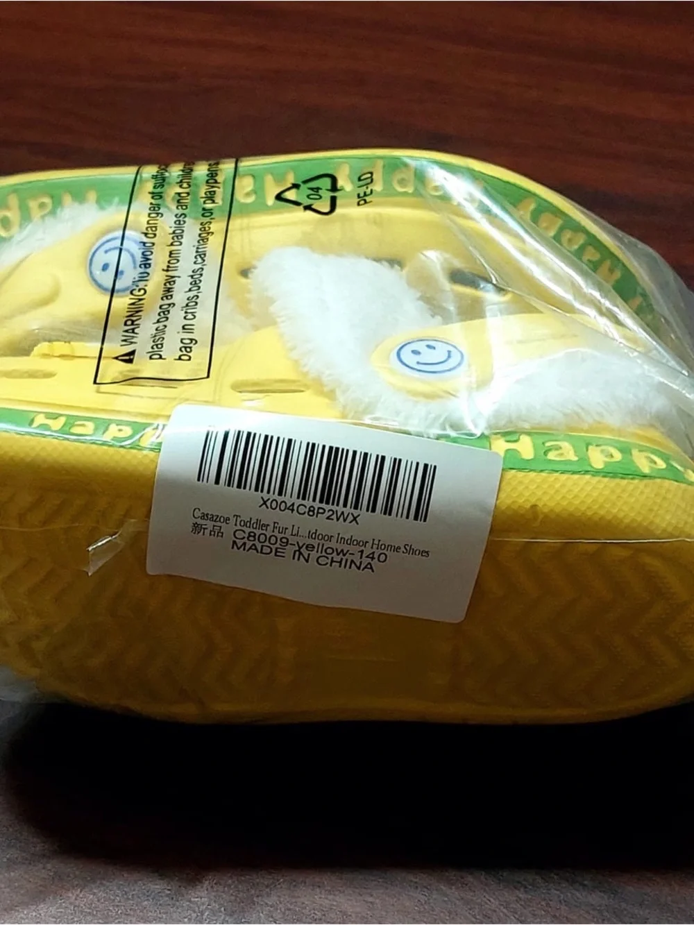 Kids Yellow Fur Lined Clogs Slippers with Charms Size US 6 Toddler (22-23)